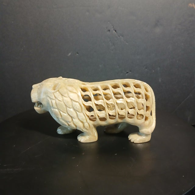 Antique Chinese Soapstone Carving Lion Inside a Lion Incredible! For Sale - Image 6 of 9