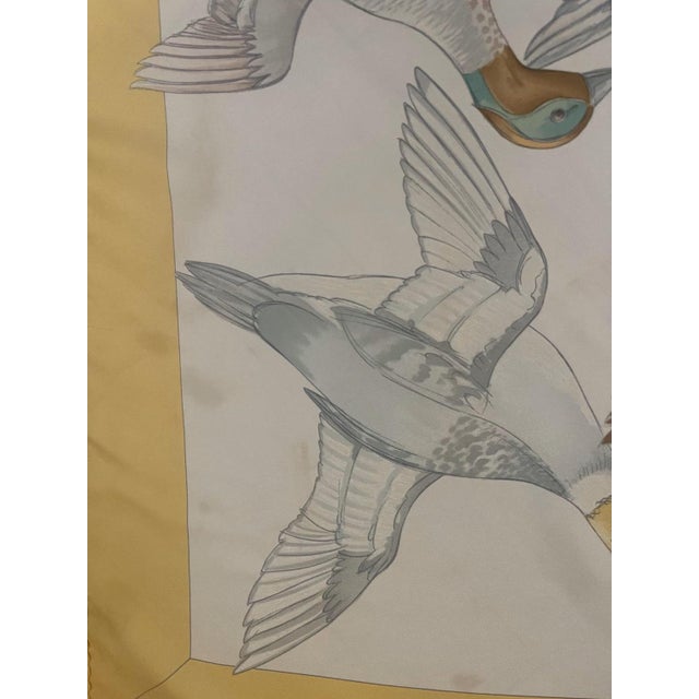 Hermes Wildfowl in Flight 1986 This Hermes scarf depicts a flock of wild ducks of different breeds: mallards, sandpipers,...