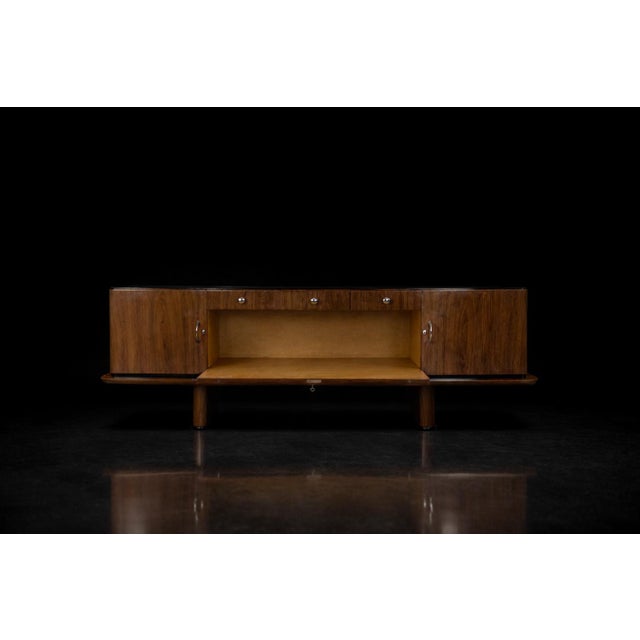 Large French Art Deco Walnut Buffet, 1920s For Sale - Image 11 of 18