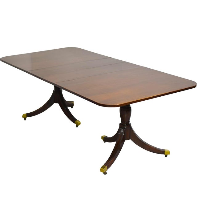 Mid Century Duncan Phyfe Style Dining Table With Extensions 87in For Sale - Image 10 of 10