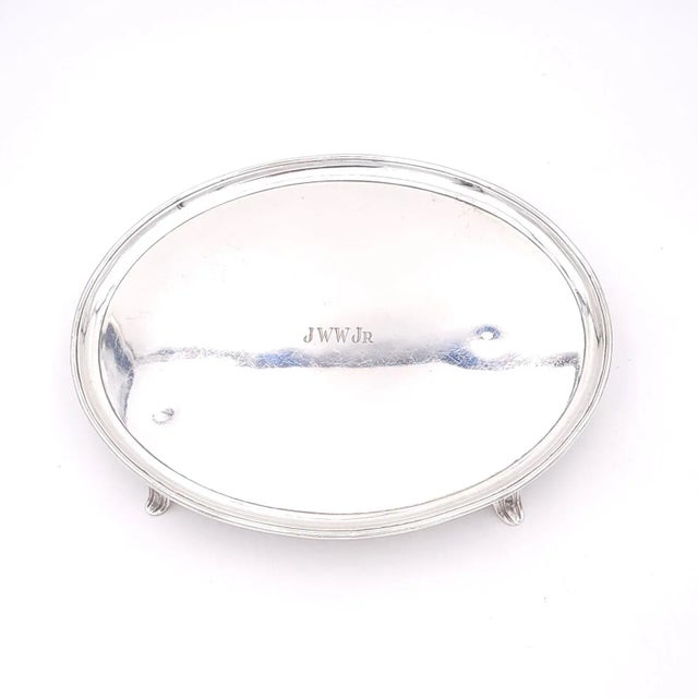 Silver Sheffield Plate Oval Salver, England C 1930 For Sale - Image 8 of 10