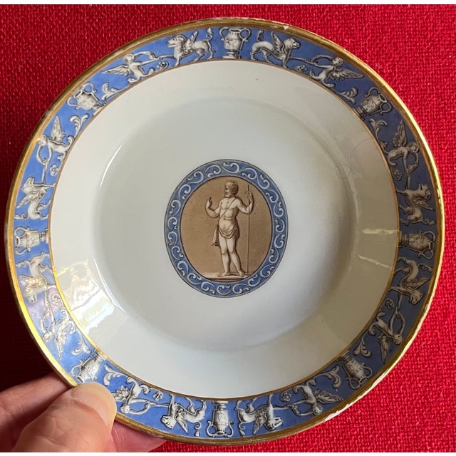 KPM Porcelain Antique Early 19th Century German Berlin Porcelain Saucer Dish From From the Frederick Duke of York Service Circa 1815 For Sale - Image 4 of 10