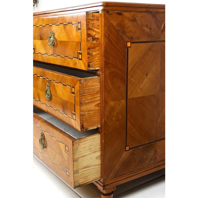 Gold Josephinism Period Cherry Chest of Drawers, Austria, 1790 For Sale - Image 8 of 17