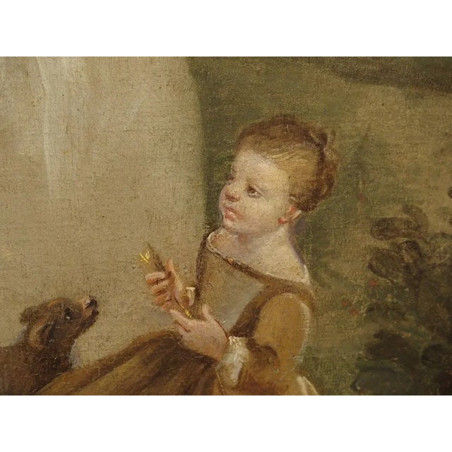 Late 18th Century 18th Century French Genre Scene Overdoor Painting, Circa 1770 For Sale - Image 5 of 13