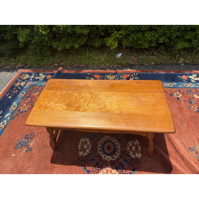 HEYWOOD WAKEFIELD Solid Hard Rock Maple Colonial Style 40" Accent Coffee Table 17.75" High 40.25" Wide 20.5" Deep