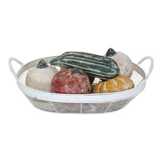 Wired Basket With Terracotta Fruits, Terracotta Fruits For Sale