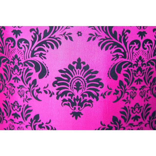 Hot Pink Moroccan Art Deco Boho Style Pouf in Hot Fuchsia Color For Sale - Image 8 of 18