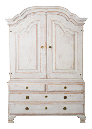 Antique Swedish Rococo Cabinet in Pine, 1700s