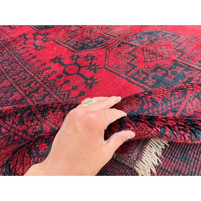 Vintage Afghan Turkmen Ersari Bokhara Oversize Rug - 13'1" X 9'4" For Sale - Image 11 of 12