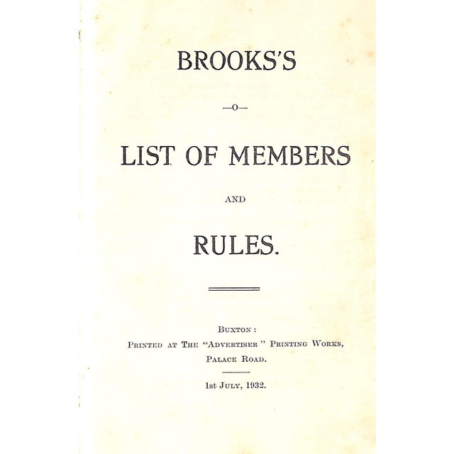 [53] pp. 1932 6 1/2" x 4 1/4" Brooks's is a gentlemen's club in St James's Street, London. It is one of the oldest and...