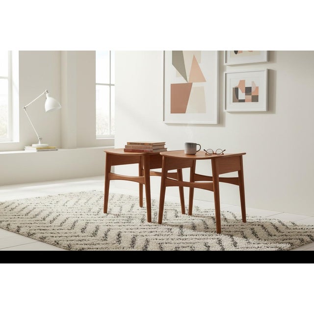1970s Danish Stool in Teak and Oak, 1960s For Sale - Image 5 of 13