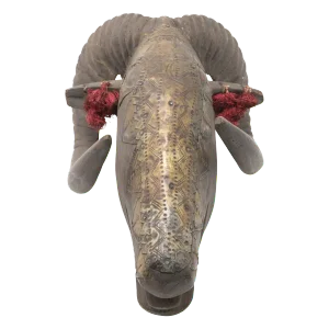 Wood and Metal Plate Marka Ram Mask