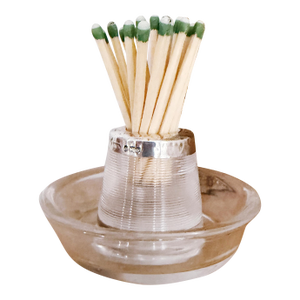 1906 English Sterling Silver and Glass Match Striker