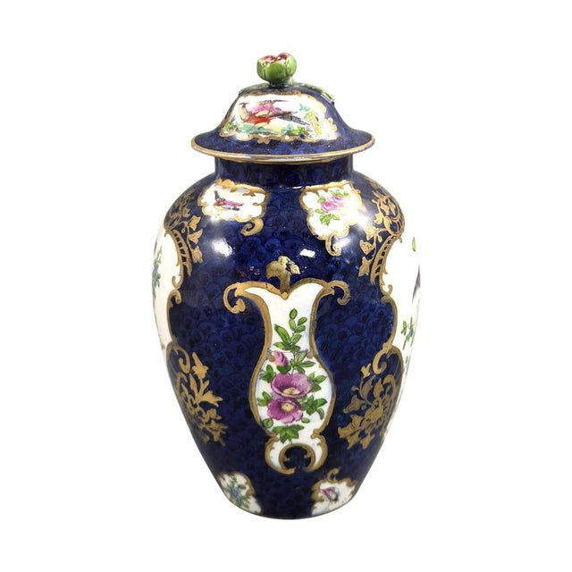 Scale Blue Revival Silicon China Covered Vase from Booths, 1900s, in Flawless conditions. Designed before 1890