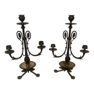 Early 19th Century Bronze French Empire Style Candelabrum For Sale