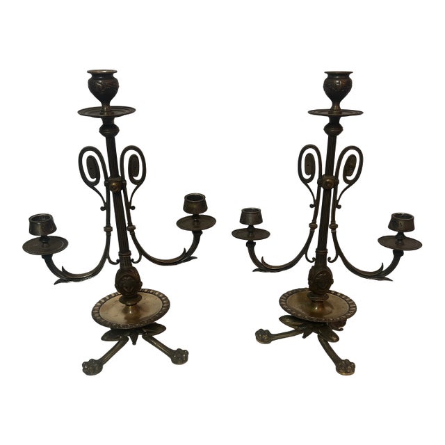 Early 19th Century Bronze French Empire Style Candelabrum For Sale