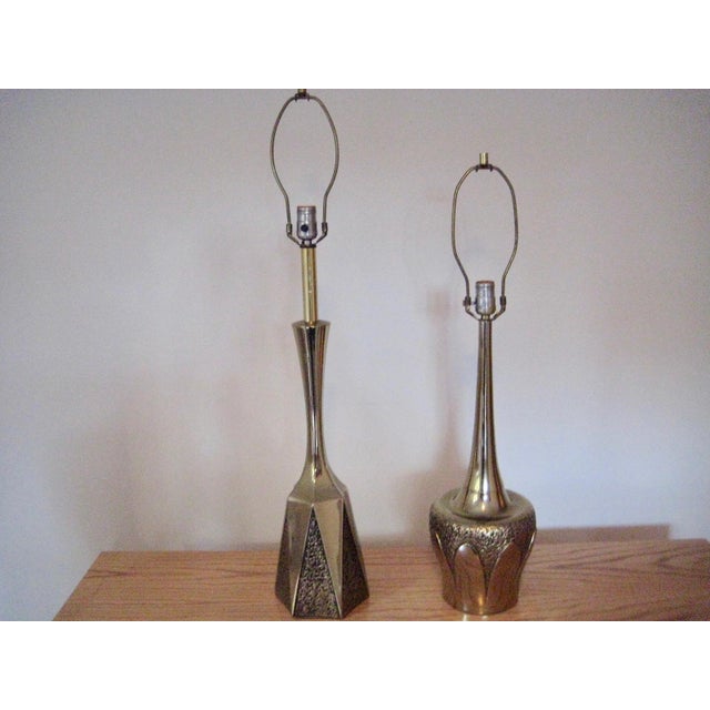 Laurel Lamp Company 1960s Mid Century Modern Tempestini Brutalist Lamps - Pair For Sale - Image 4 of 14