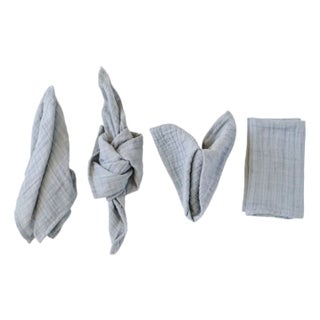 Organic Cotton Napkins - Stone, Set of 4 For Sale