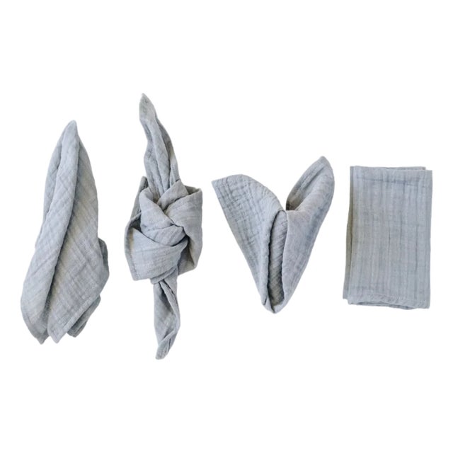 Organic Cotton Napkins - Stone, Set of 4 For Sale