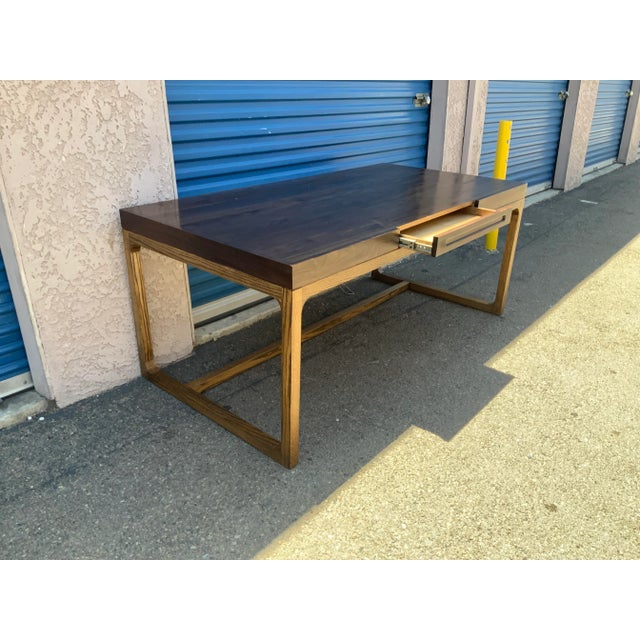 2010s Modern Oak and Walnut Desk For Sale - Image 5 of 13