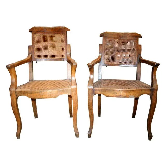 Antiques Walnut Barber Chairs - a Pair For Sale - Image 10 of 10