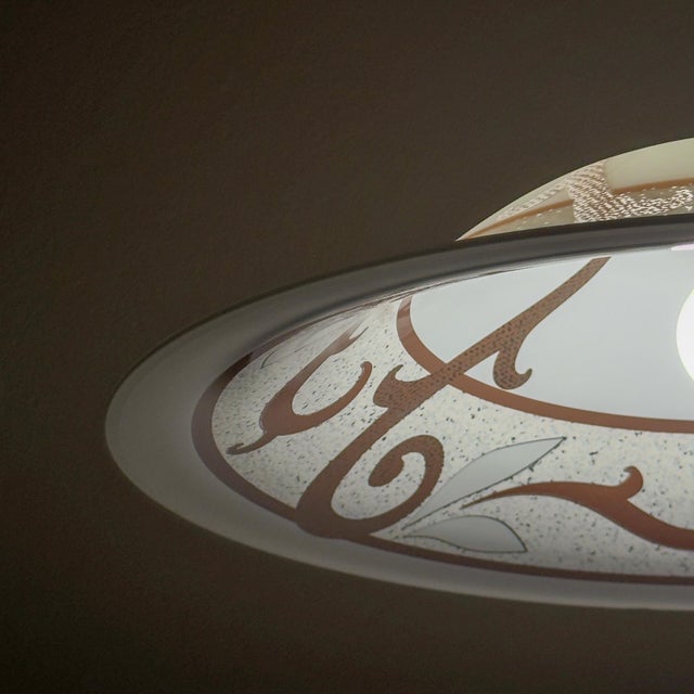 Vintage Glass Pendant Lamp, Italy, 1970s For Sale - Image 17 of 18