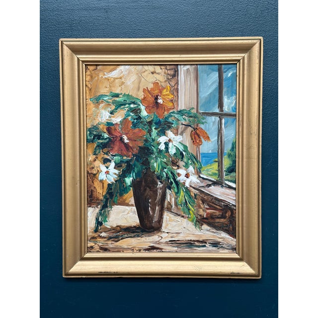 Magnus Tull, Flower Painting, 1950s, Oil on Board, Framed For Sale - Image 9 of 13