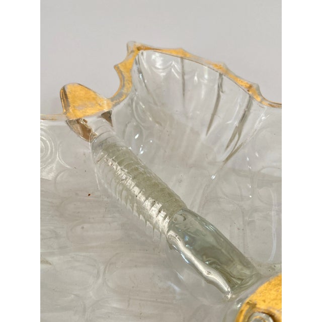 Glass Glass Butterfly Ashtray or Vide Poche with Gilt Decor Pattern, 1980s For Sale - Image 7 of 9