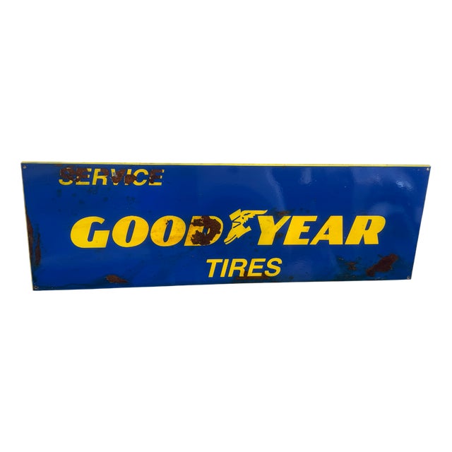Enamel Good Year Sign, 1970s For Sale