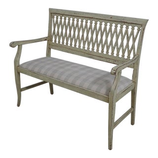 Italian Style Paint Decorated Settee Bench For Sale