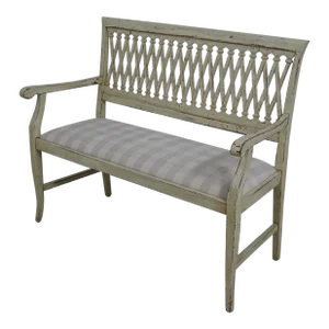 Italian Style Paint Decorated Settee Bench