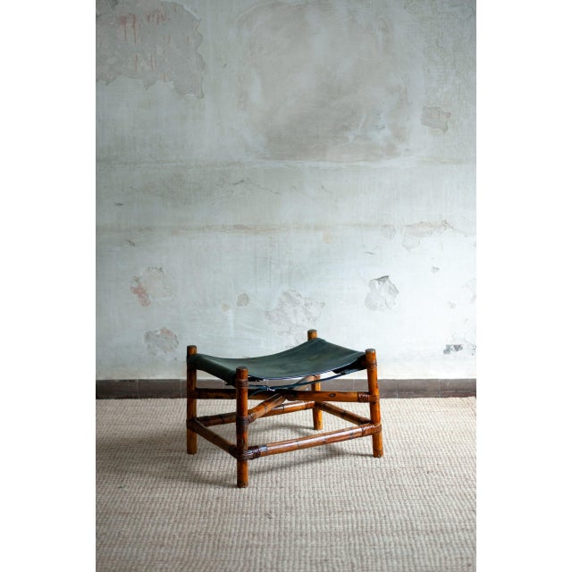 1970s Set of Bamboo Lounge Set with Chair and Ottoman, 1970s For Sale - Image 5 of 18