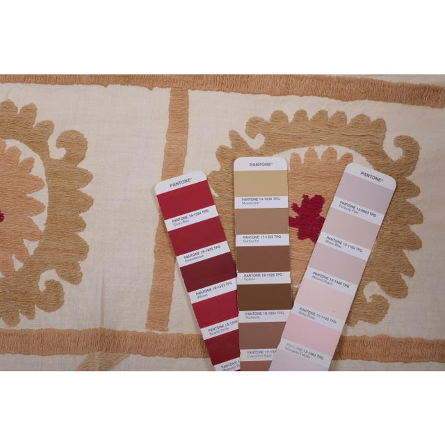 Suzani White Washed Tribal Tapestry - Uzbek Table Cloth For Sale - Image 12 of 12