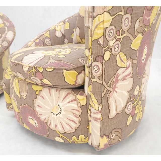 Mid Century Modern Nautilus Lounge Fire Side Chairs Abstract Print Pattern - A Pair For Sale - Image 11 of 12