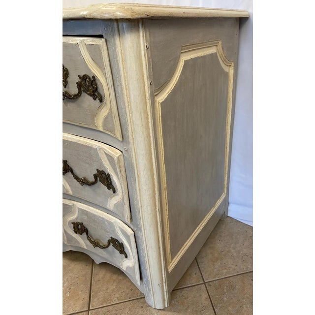 Wood 18th Century French Louis XV Commode, Hand-Painted Wood, Five Drawers For Sale - Image 7 of 9