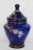 Cobalt Blue Glass Hand Painted Floral Urn Bonboniere Cookie Jar With Lid For Sale - Image 9 of 13