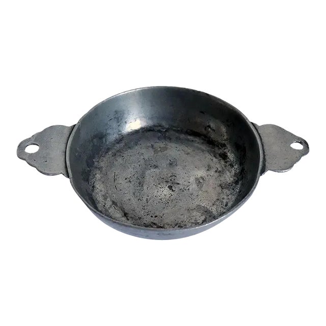 French Pewter Double-handle Ecuelle Bowl For Sale