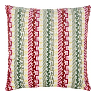 Scalamandre 22" x 22" Villelaure Pillow in Petal Leaf For Sale