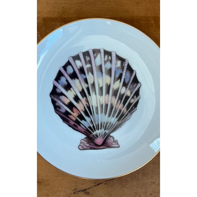 Vintage Coastal Fitz and Floyd Shell Motif Ceramic Plates - Set of Twelve For Sale - Image 12 of 12
