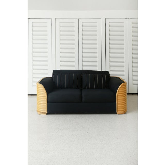 Late 20th Century Pencil Reed Loveseat Sofa For Sale - Image 4 of 11