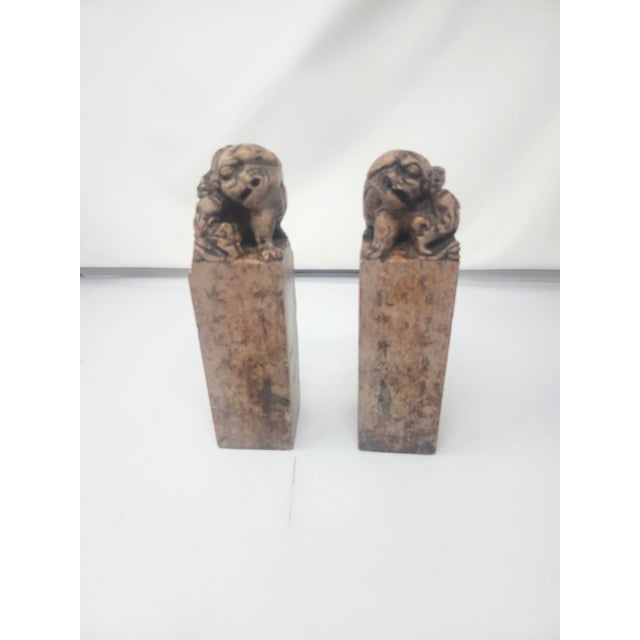 Late 19th Century Pair Foo Dog Chops For Sale - Image 5 of 7