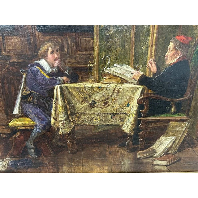Late 19th Century A Problem" Oil Painting 2 Lawyers For Sale In West Palm - Image 6 of 6