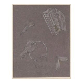 Bruno Conte, Objects, Pastel Drawing, 1981 For Sale