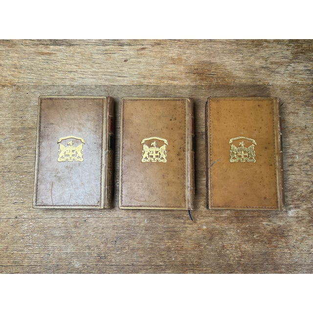 Beautiful Antique Leather Bound Books Sir James Mackintosh Works 3 Volume Set Victorian Library Home Decor For Sale - Image 10 of 11