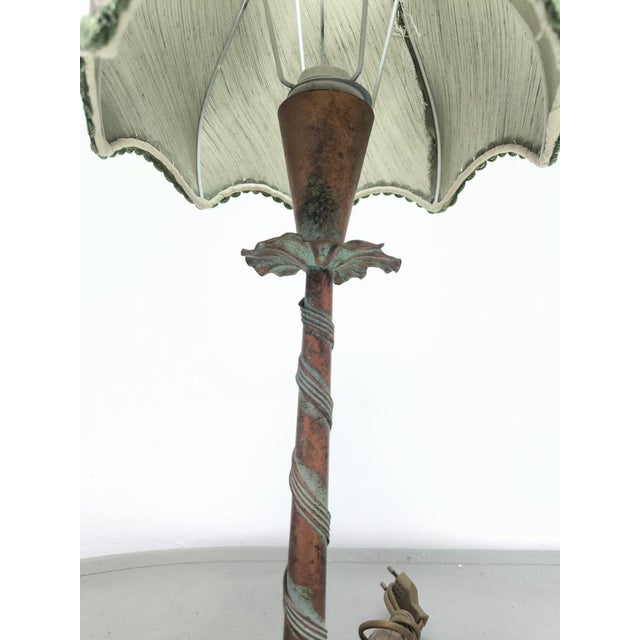 Copper Vintage Classsical Lamp with Lampshade, 1980s For Sale - Image 8 of 11