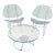 Pair Homecrest "Casino" Mesh Iron Clamshell Style Chairs With Coffee Table, Attributed, 3 Pieces For Sale