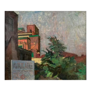 Vintage Urban Landscape of Fishtown in Philadelphia by Anthony Ferrara, Signed/Framed (1973, Oil on Canvas)