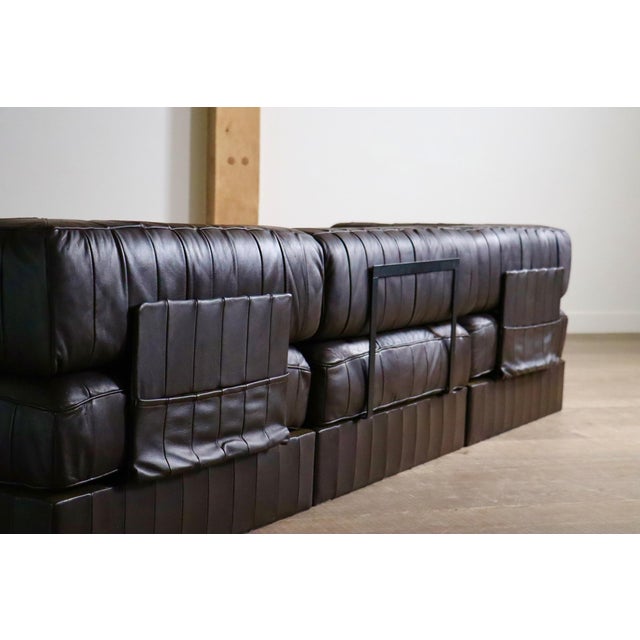 DS-88 Modular Sofa in Dark Brown Patchwork Leather from de Sede, Switzerland, 1970s, Set of 5 For Sale - Image 12 of 14
