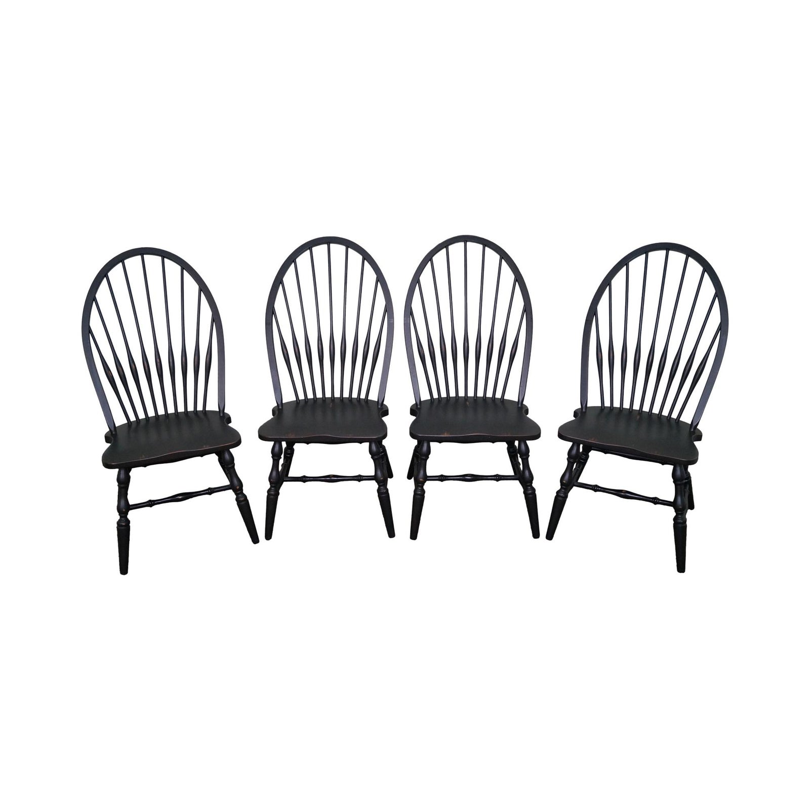 Restoration Hardware Black Painted Windsor Dining Chairs Set of 4