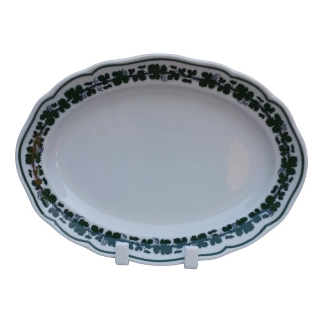Vintage Oval Porcelain Serving Platter in Vine Leaves Pattern from Meissen, 1960s For Sale